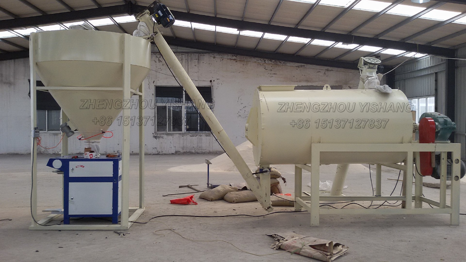 5-6tons per hour wall putty making machine dry mixed mortar production line plant