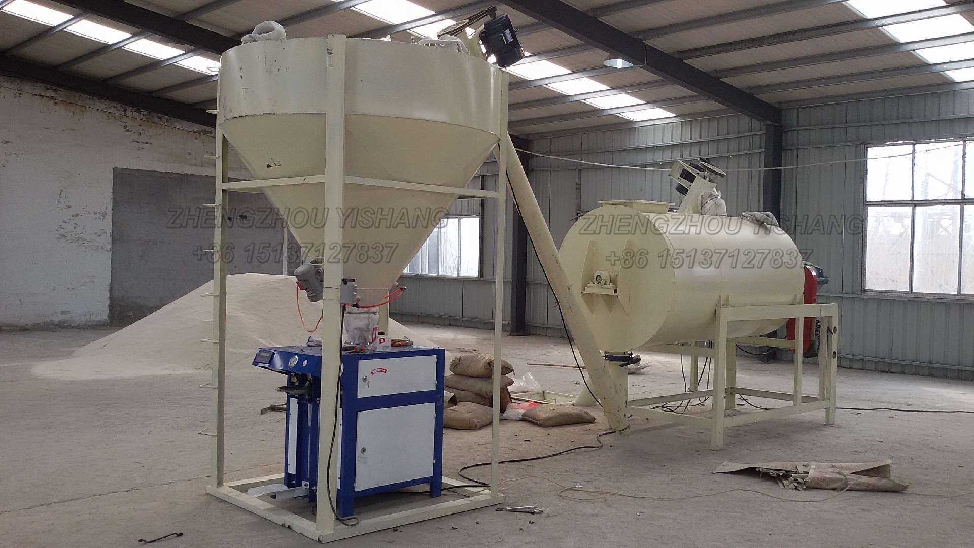 5-6tons per hour wall putty making machine dry mixed mortar production line plant