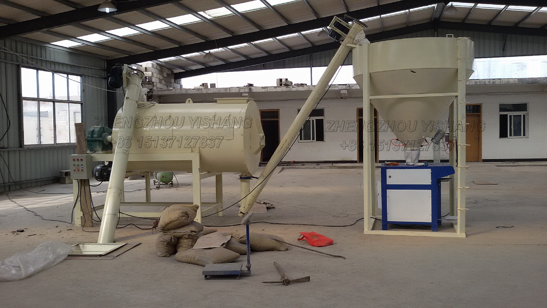 5-6tons per hour wall putty making machine dry mixed mortar production line plant