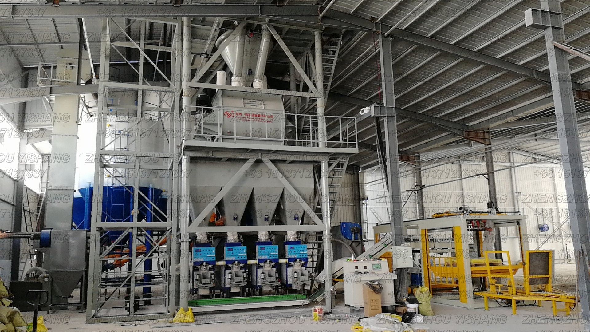 Automatic tile adhesive dry mortar production line