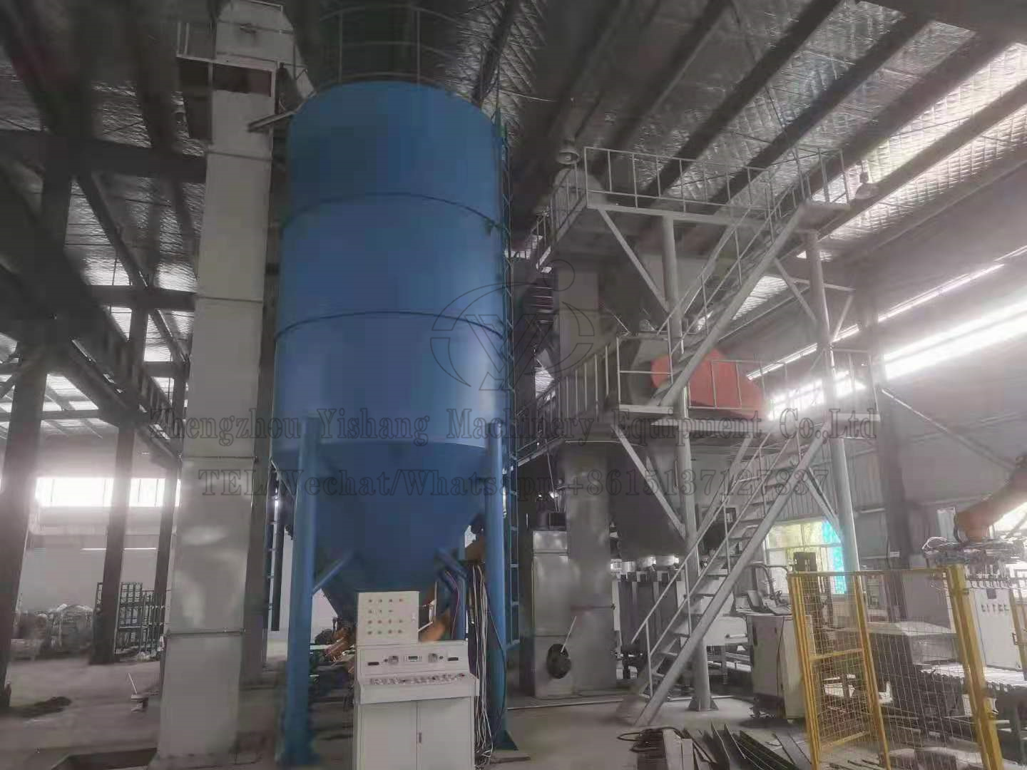 robot palletizer and wrapping machine line dry mortar mixing plant